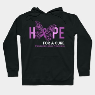 Hope For A Cure Butterfly Gift Pancreatic cancer 2 Hoodie